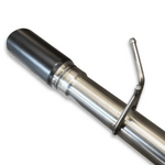 Metallic exhaust pipe on a white background