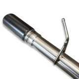 Metallic exhaust pipe on a white background