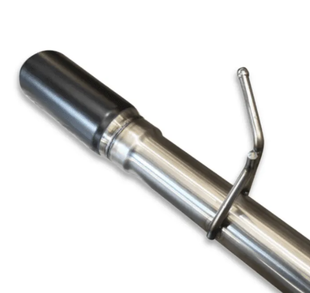 Metallic exhaust pipe on a white background