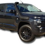 Black pickup truck on a white background with SAFARI SNORKEL