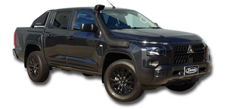 Black pickup truck on a white background with SAFARI SNORKEL