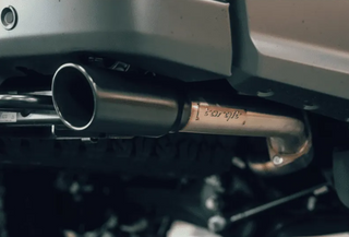 close up of Torqit TWIN 3″ Turbo Back Exhaust for Next-Gen 3.0L V6 Ranger Raptor 2023+