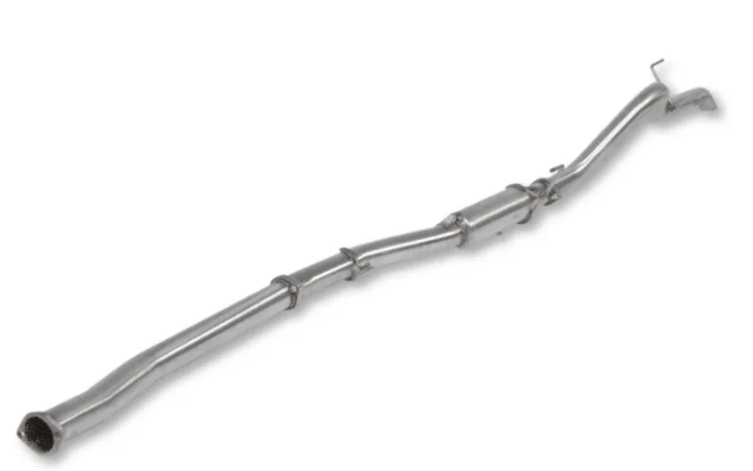 Metallic exhaust pipe on a white background