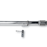 Chrome exhaust pipe on a white background