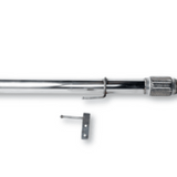 Chrome exhaust pipe on a white background