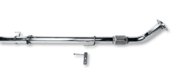 Chrome exhaust pipe on a white background