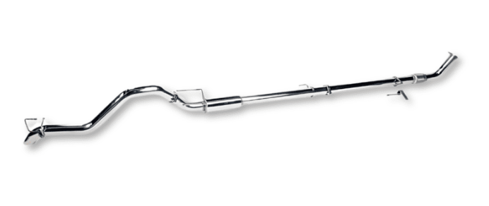 Chrome exhaust pipe on a white background