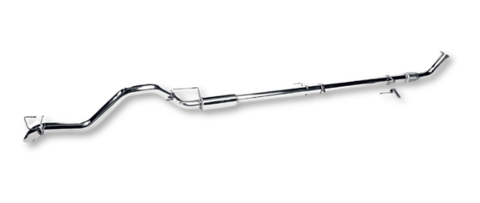Chrome exhaust pipe on a white background