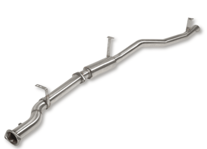 Metallic exhaust pipe on a white background