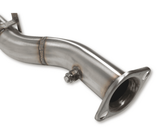 Metallic exhaust pipe on a white background
