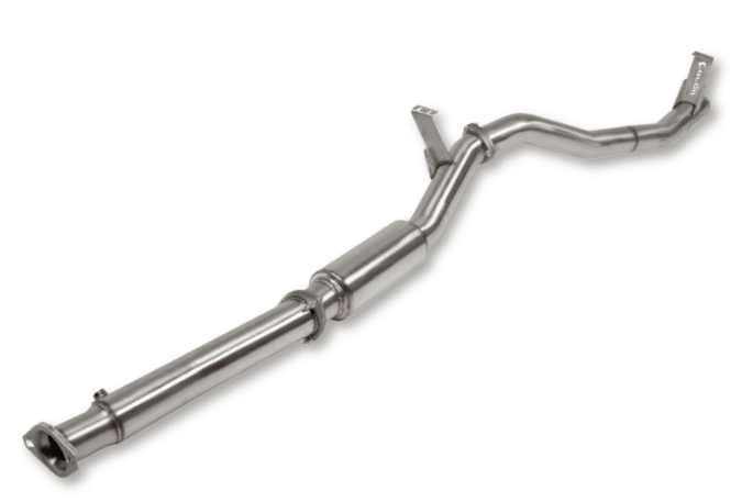 Metallic exhaust pipe on a white background