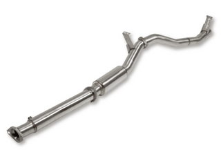 Metallic exhaust pipe on a white background