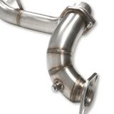 Metallic exhaust pipe on a white background