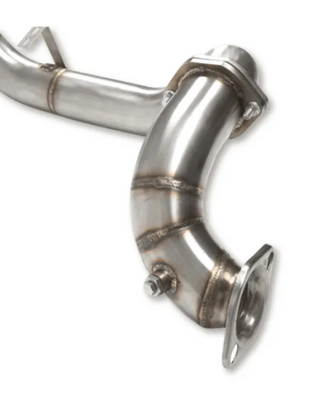 Metallic exhaust pipe on a white background