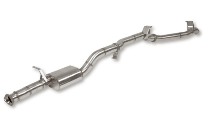 Metallic exhaust pipe on a white background