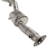 Metallic exhaust system on a white background