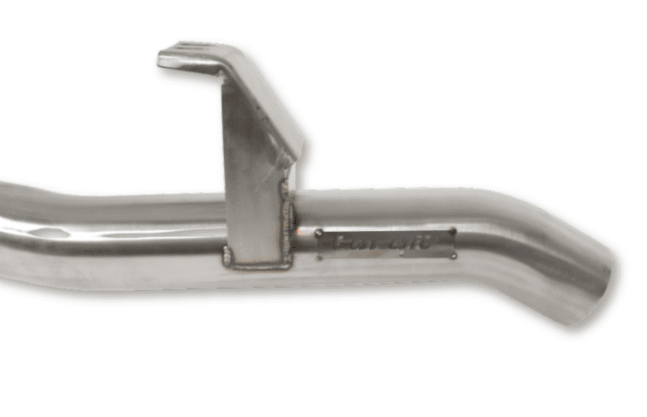 Metallic exhaust pipe on a white background