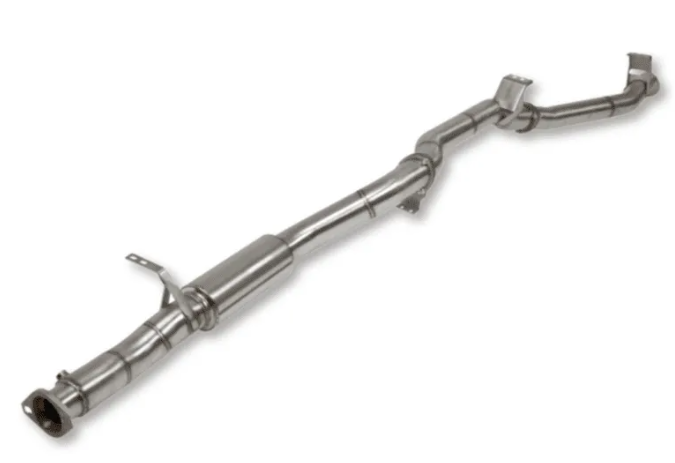 Metallic exhaust pipe on a white background