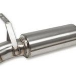 Metallic exhaust pipe on a white background