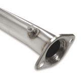 Metal exhaust pipe with flange on a white background