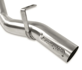 Stainless steel exhaust tip with 'torqit' branding on a white background