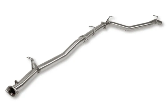Metallic exhaust pipe on a white background