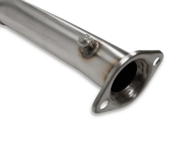 Metal exhaust pipe on a white background