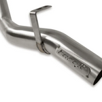 Stainless steel exhaust pipe with 'Tardit' branding on a white background