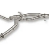 Metallic exhaust pipe on a white background