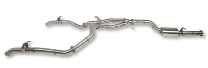 Metallic exhaust pipe on a white background