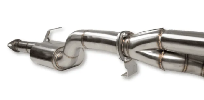 Metallic exhaust pipe on a white background