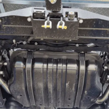 Close-up of Torqit 3.5" to 3″ Twin Exit DPF Back Exhaust 79 Series 4.5L Toyota Landcruiser Single Cab 2016-09/2023