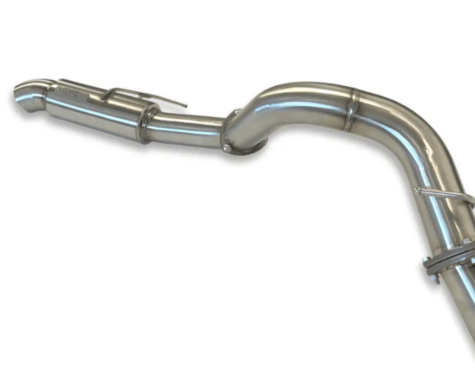 Metallic exhaust pipe on a white background
