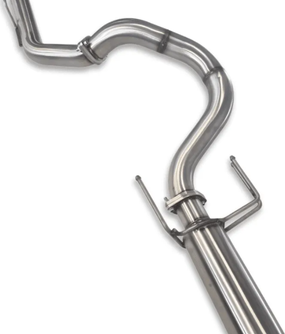 Metallic curved tool with a handle on a white background