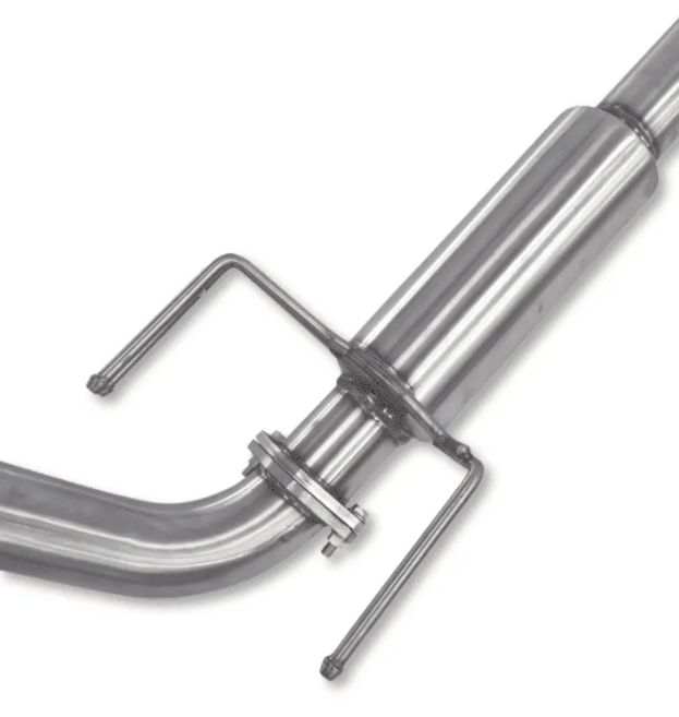 Metallic tool with a curved handle and cylindrical shaft on a white background