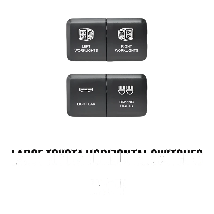 Lightforce Toyota-Style Horizontal Large Dual Switch — 12V 3A Blue/Green LED