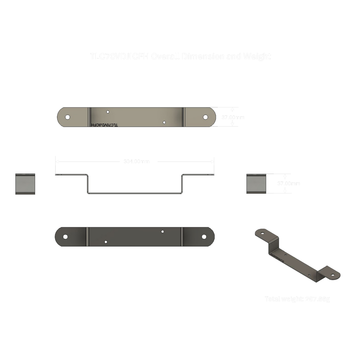 TLC70VDJICFH overall dimensions and weight