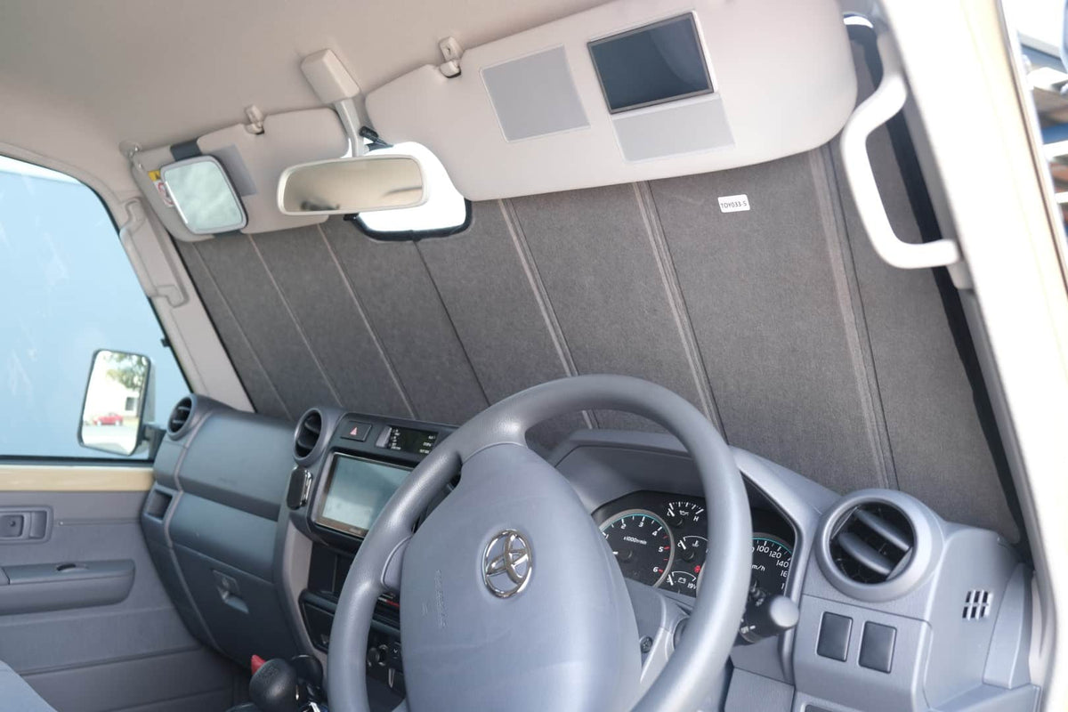 Toyota LandCruiser Troop Carrier/70 Series Front Windscreen Sun Shade (75/76/78/79 Series; 1984-2008)