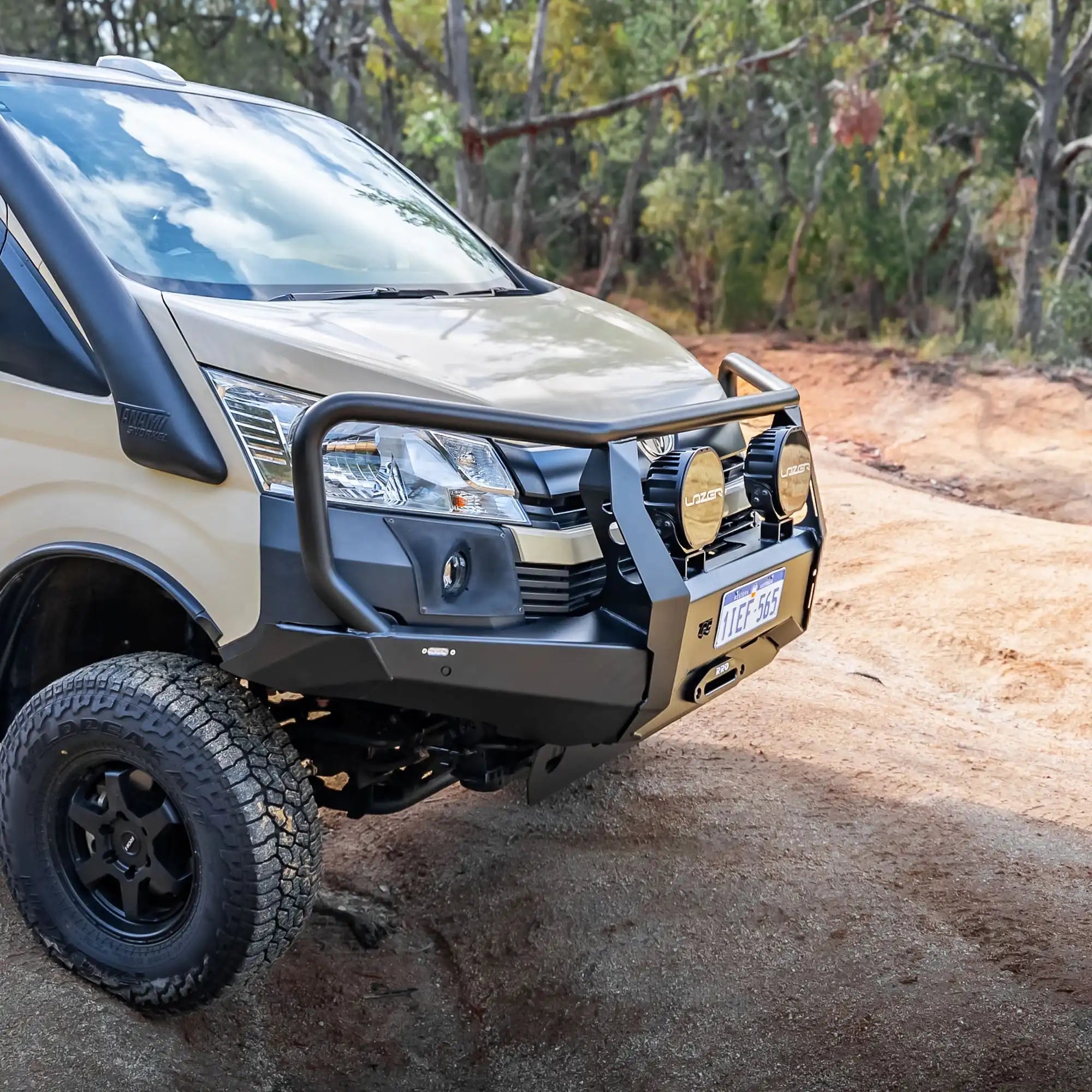 close up of TCC Toyota Hiace 300 Series Bull Bar