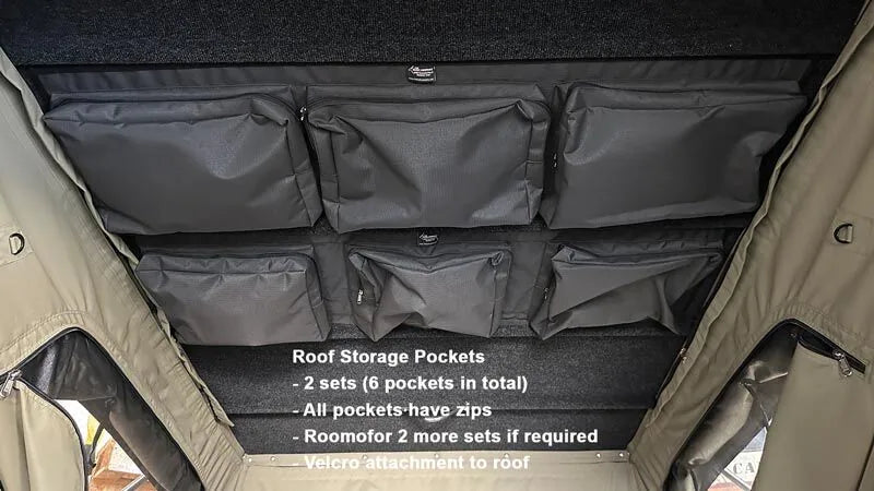 Bush Company TX27 Hardshell Rooftop Tent storage pockets
