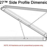 Technical drawing of TX27 side profile dimensions with measurements.