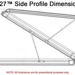 Technical drawing of TX27 side profile dimensions with measurements.