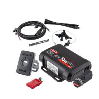 Redarc Tow-Pro Elite V3 remote head and control unit shown with mounting hardware