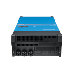 Power inverter with blue top and black bottom on a white background