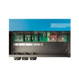 Electrical power inverter with blue top and visible circuitry on a white background