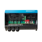 Electrical power inverter with blue top and visible circuitry on a white background