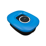 Blue and black electronic device on a white background