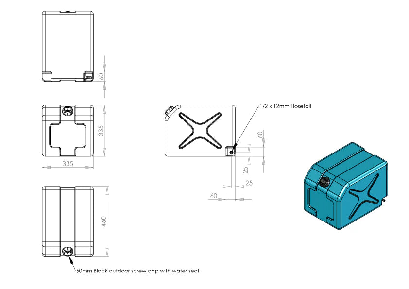 BOAB 40L Poly Water Double Jerry Can