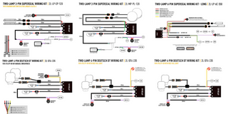 Wiring diagrams for automotive lighting systems.