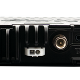 GME XRS-375C UHF radio rear connections including FME antenna socket and speaker jacks